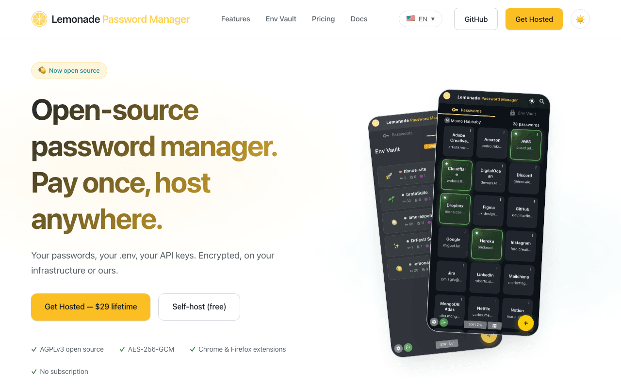 Lemonade Password Manager