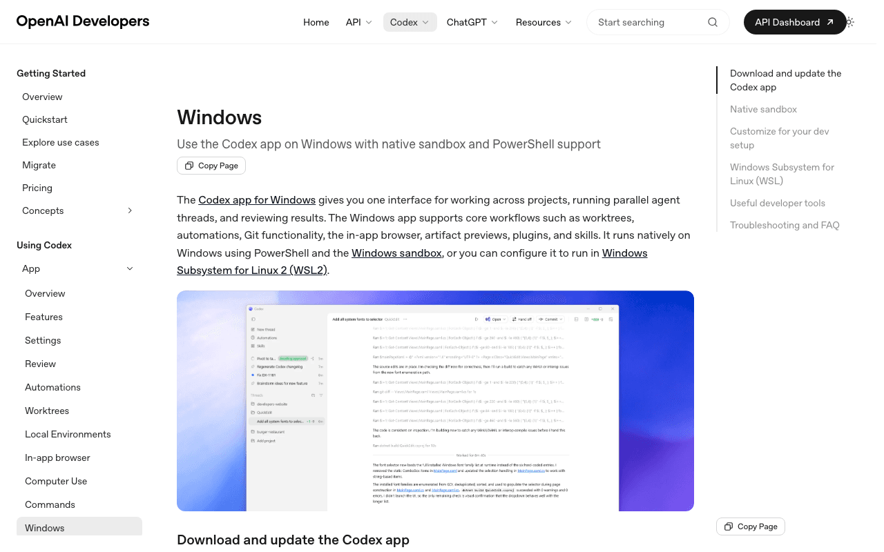 Codex app for Windows