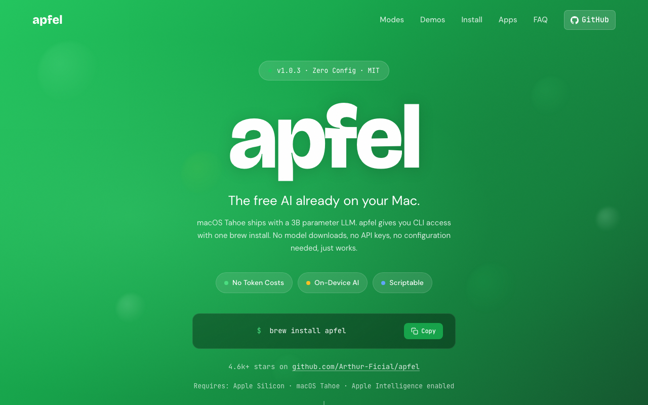 Show HN: Apfel – The free AI already on your Mac