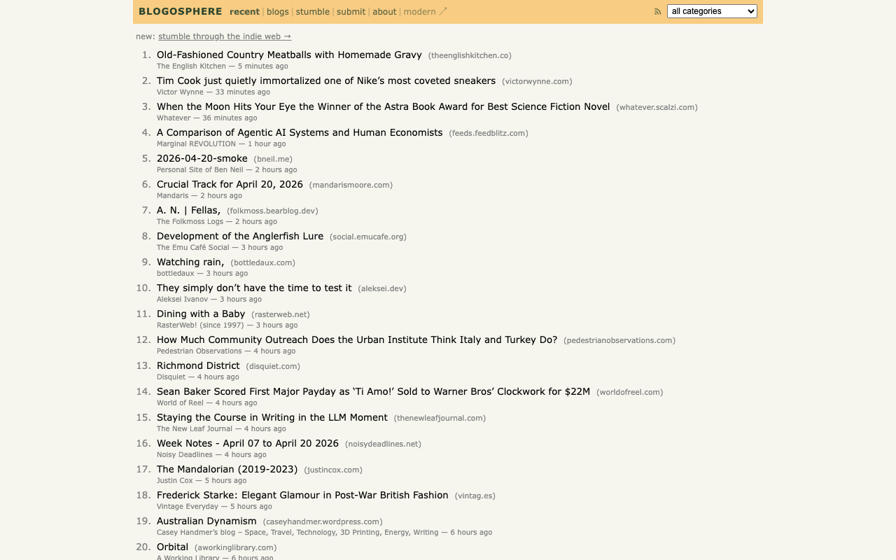Show HN: I built a frontpage for personal blogs