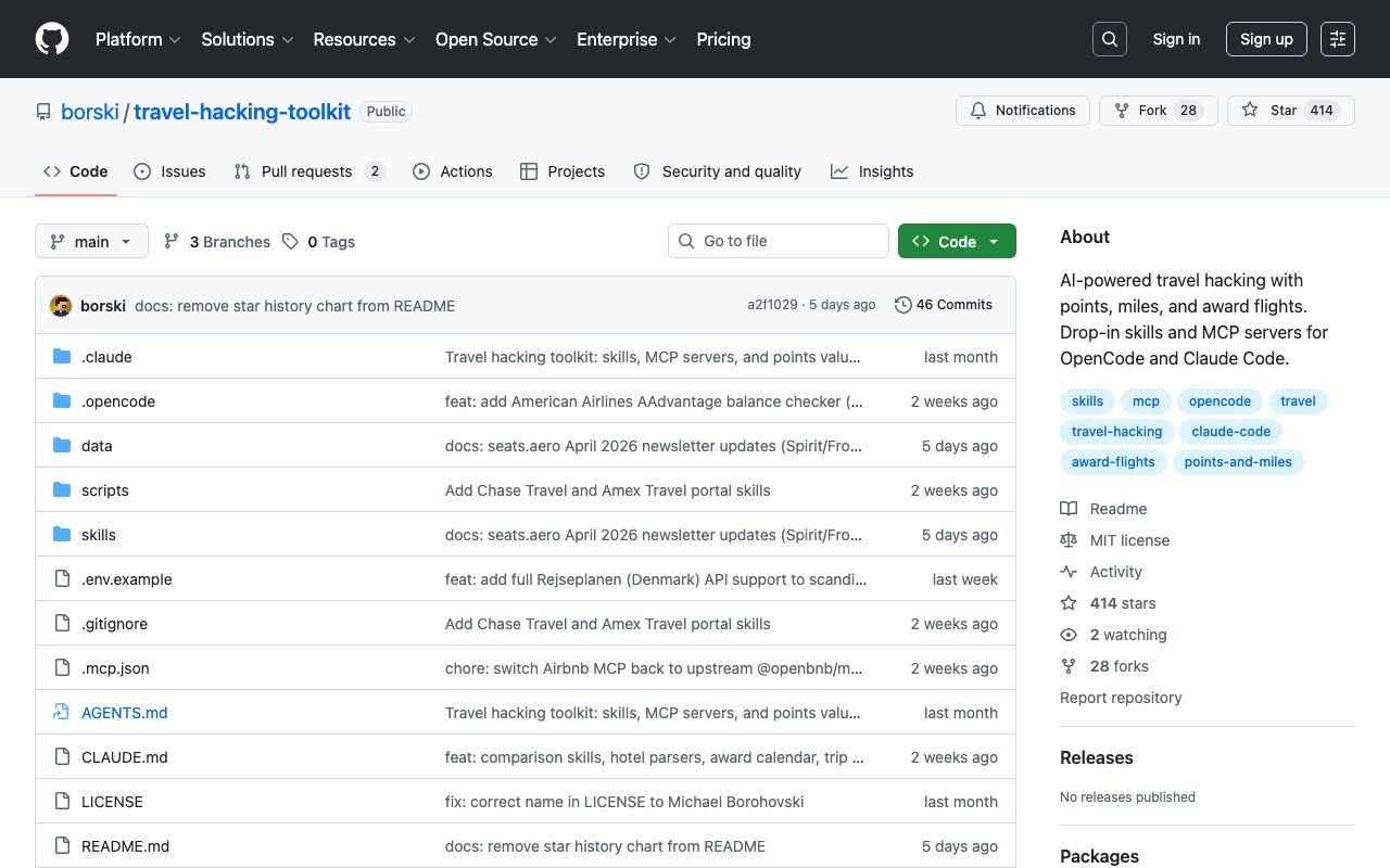 Show HN: Travel Hacking Toolkit – Points search and trip planning with AI